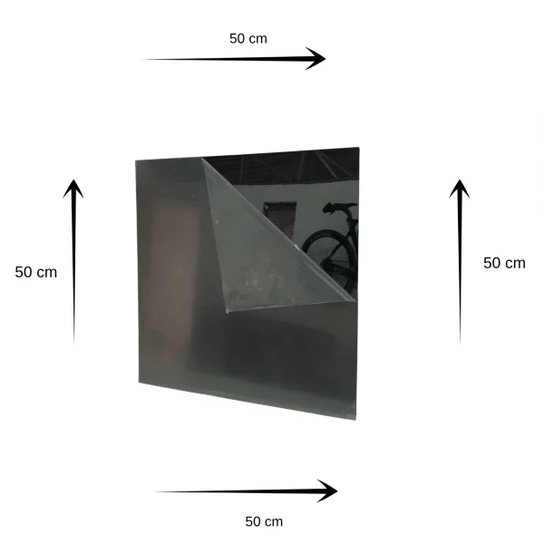 Placa Acr�lica Espelhada Cinza 500x500mm Esp. 2,0mm