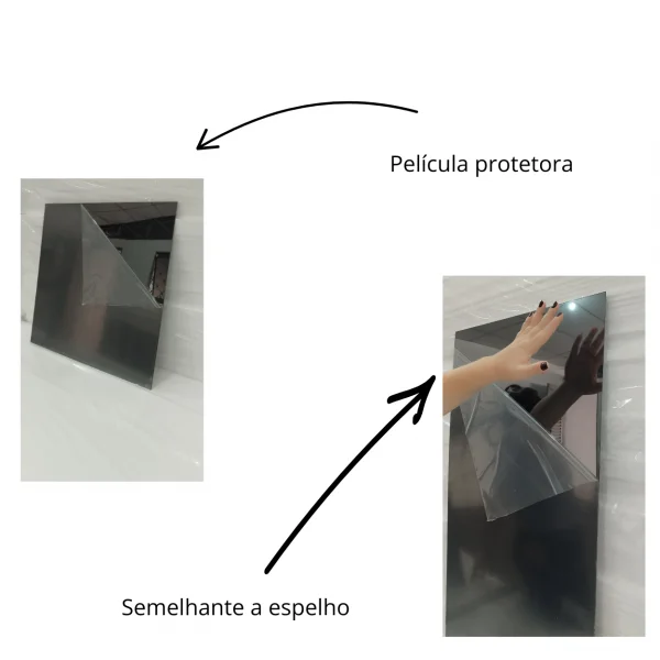 Placa Acr�lica Espelhada Cinza 1000x1000mm Esp. 2,0mm