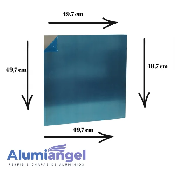 Chapa Aluminio Lisa 497x497mm Na Esp. De 3,0mm