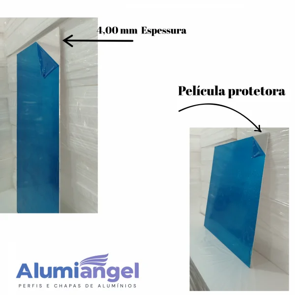 Chapa Alum�nio Lisa medida 497x497mm | Espessura 4,0mm