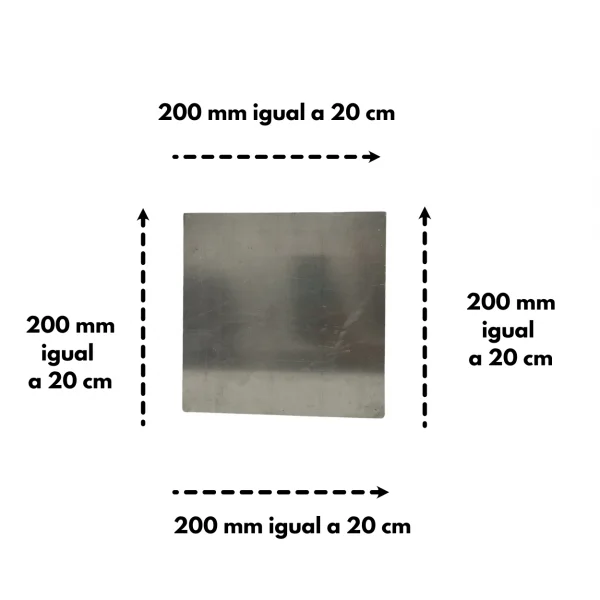 Chapa Aluminio Lisa 200x200mm Na Esp. De 10mm
