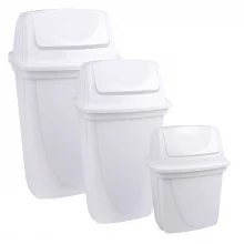 Kit lixeiras 4,9 litros, 7,2 litros e 14 litros branco Plasutil