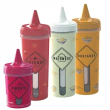 Kit bisnagas para ketchup, maionese, mostarda e pimenta 24 unidades Plasutil