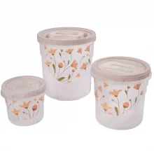 Conjunto porta mantimentos Decora rosca 3 peas marmorizado Plasutil ref.3713