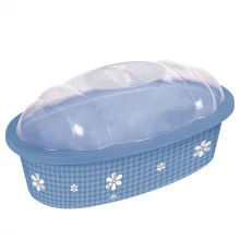 Porta po com tampa decorado azul Plasutil ref.4411