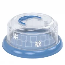 Queijeira com ala e rosca decorada azul Plasutil ref.5755