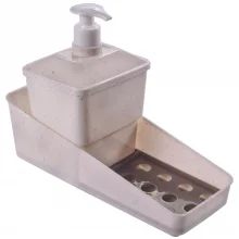 Porta detergente com suporte para bucha marmorizado Plasutil ref.12780