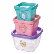 Conjunto de pote quadrado Conect Unicrnio ref. 1042