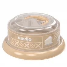 Queijeira com ala e rosca decorada bege Plasutil ref.3394