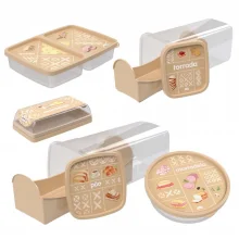 Kit porta biscoito / torrada + porta po + porta frios + porta mortadela + porta manteiga Plasutil