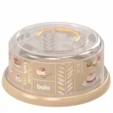 Boleira decorada com ala e rosca bege Plasutil ref.3420