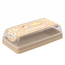Porta manteiga de plstico decorada bege Plasutil ref.3390