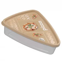 Pote triangular decorado Pizza bege Plasutil ref. 8690