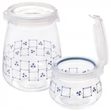 Kit porta mantimentos 700ml e 1,9 litros azul Flip Plasutil
