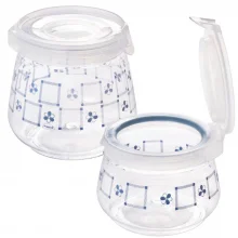 Kit porta mantimentos 700ml e 1,1 litros azul Flip Plasutil