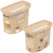 Kit porta acar e porta caf com colher Plasutil