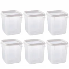 Pote de plstico transparente para freezer e micro-ondas 1,7 litros com 6 unidades Plasutil ref. 12770