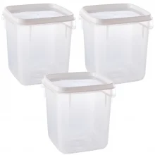 Pote de plstico transparente para freezer e micro-ondas 1,7 litros com 3 unidades Plasutil ref. 12770