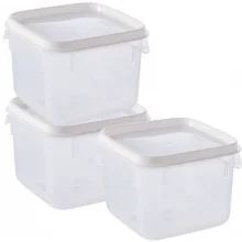 Pote de plstico transparente para freezer e micro-ondas 1,1 litros com 3 unidades Plasutil ref. 12769