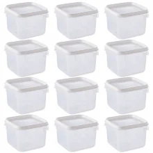 Pote de plstico transparente para freezer e micro-ondas 1,1 litros com 12 unidades Plasutil ref. 12769