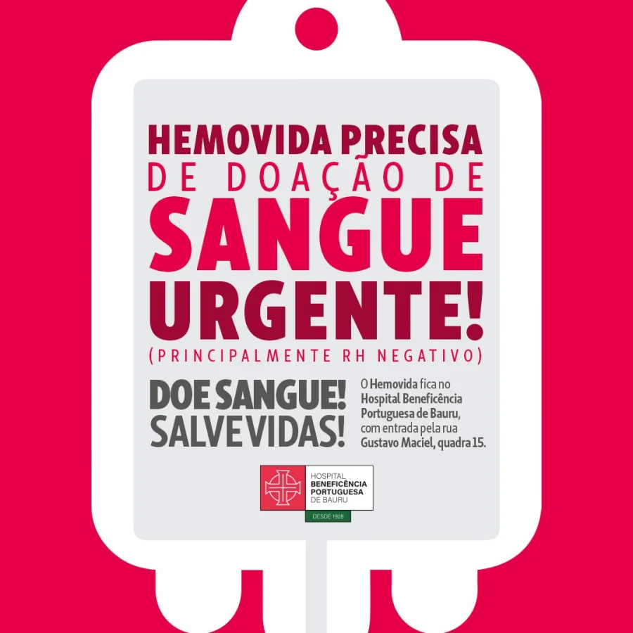 Hemovida precisa urgente de doao de sangue