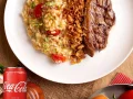 Risoto da Casa com Contrafilé + Coca Cola Sabor Original 350ml Risoto da Casa com Contrafilé + Coca Cola Sabor Original 350ml