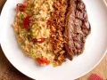 Risoto da casa com contrafilé Risoto da casa com contrafilé