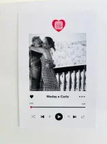 QUADRO EM MDF 10X15 COM FOTO E QRCOLD MSICA