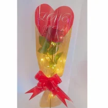 BOTO DE ROSA ARTIFICIAL COM LED