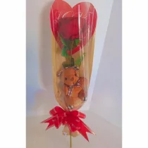 BOTO DE ROSA ARTIFICAL COM URSINHO