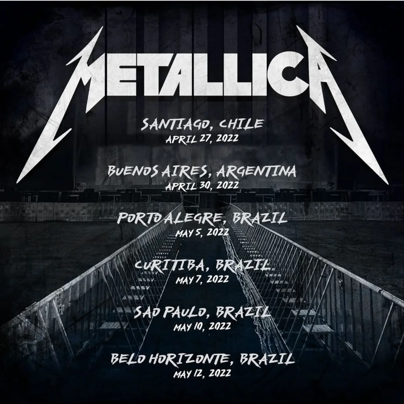Metallica remarca datas de turn no Brasil para maio de 2022