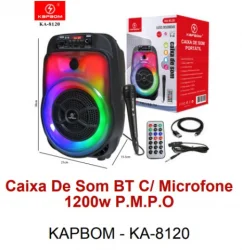 Caixa de som BT C/ Microfone 1200 KA-8120