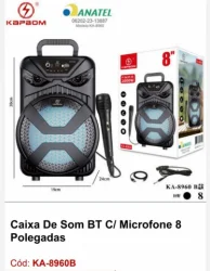 Caixa de som BT C/ Microfone 8 Pol. KA-8960b