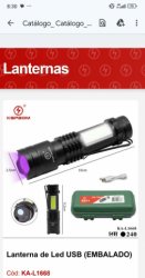 LANTERNA DE LED USB KA L1668