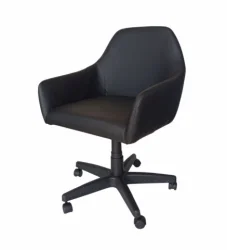 Poltrona Diamante Giratria Corino Sinttico - Base Preta