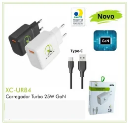 CARREGADOR TURBO 25W GAN / 1 ENTRADA USB + CABO IOS