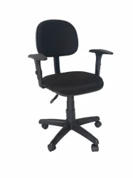 Cadeira Secret�ria Anat�mica C/ Bra�o - Js Preta