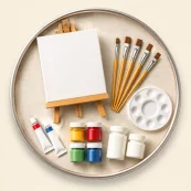 Pintura:Materiais para pintura em tecido, madeira, gesso e tela. Tintas, pinc�is e acess�rios para liberar sua criatividade.