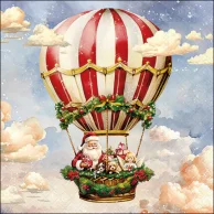 Guardanapo Decoupage 33319230 Santas air balloon.png