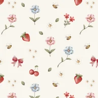 Tricoline Frutas Vermelhas Fuxicos Jardim Morangos fundo creme - FRU001.png