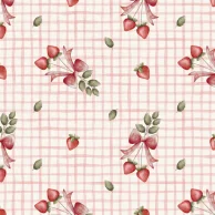 Tricoline Frutas Vermelhas Fuxicos Ramalhete Moranguinhos Rosa - FRU004.png