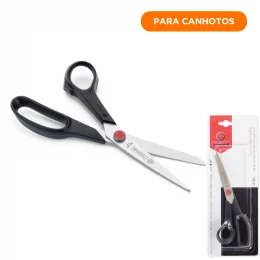 Tesoura Multiuso Canhoto 661N-8.12 Ponto Vermelho Preta Mundial.png