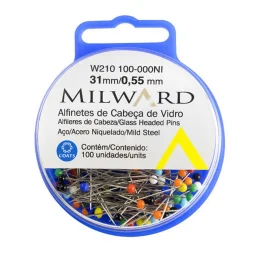 Alfinete de Cabeca de Vidro Milward-31cm-Coats Corrente 100un.jpg