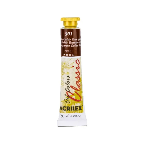 Tinta oleo 20ml 301 vermelho oxido transparente.webp