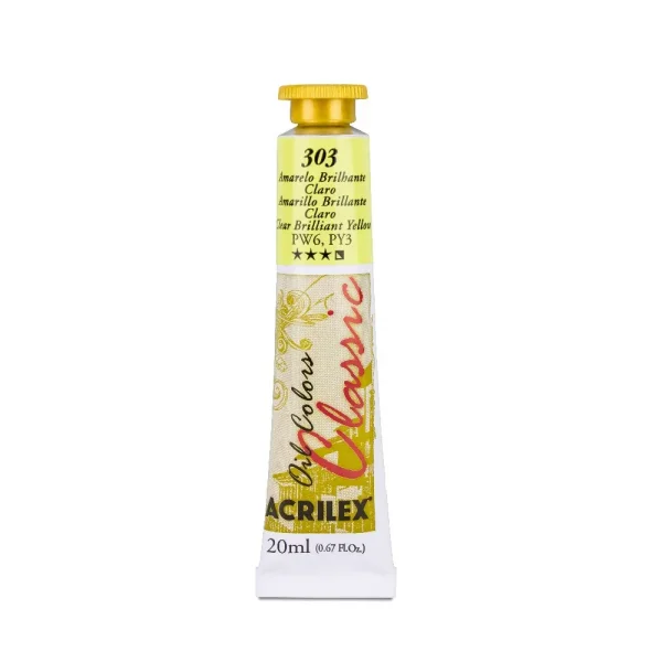 Tinta oleo 20ml 303 amarelo brilhante claro.webp