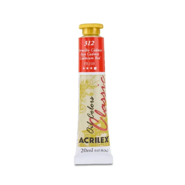 Tinta oleo 20ml 312 vermelho cadmio.webp