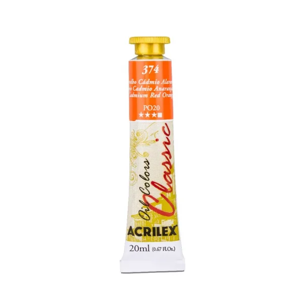 Tinta oleo 20ml 374 vermelho cadmio alaranjado.webp