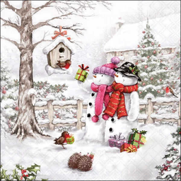 Guardanapo Decoupage 33318025 Snowmen bringing gifts.png