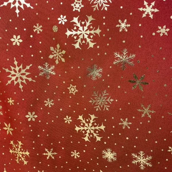 Tecido Oxford Natal shine fundo vermelho com dourado 222.V44.022.webp