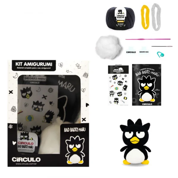Kit Amigurumi Cole��o Hello Kitty and Friends badtz-maru.jpg